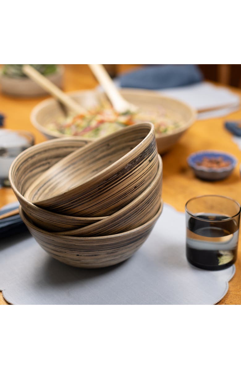 Lexa 8 Piece Plate & Salad Bowl Set, Alternate, color, Black