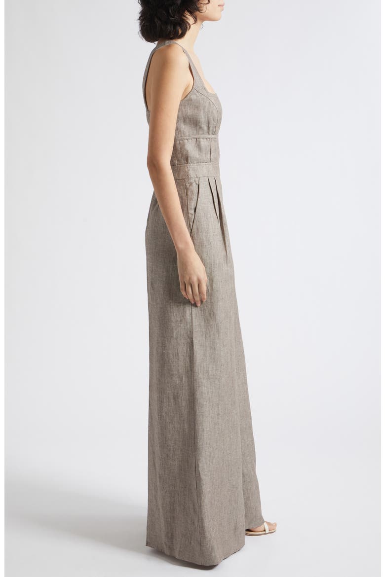 Flora Square Neck Wide Leg Linen Jumpsuit, Alternate, color, NEUTRAL
