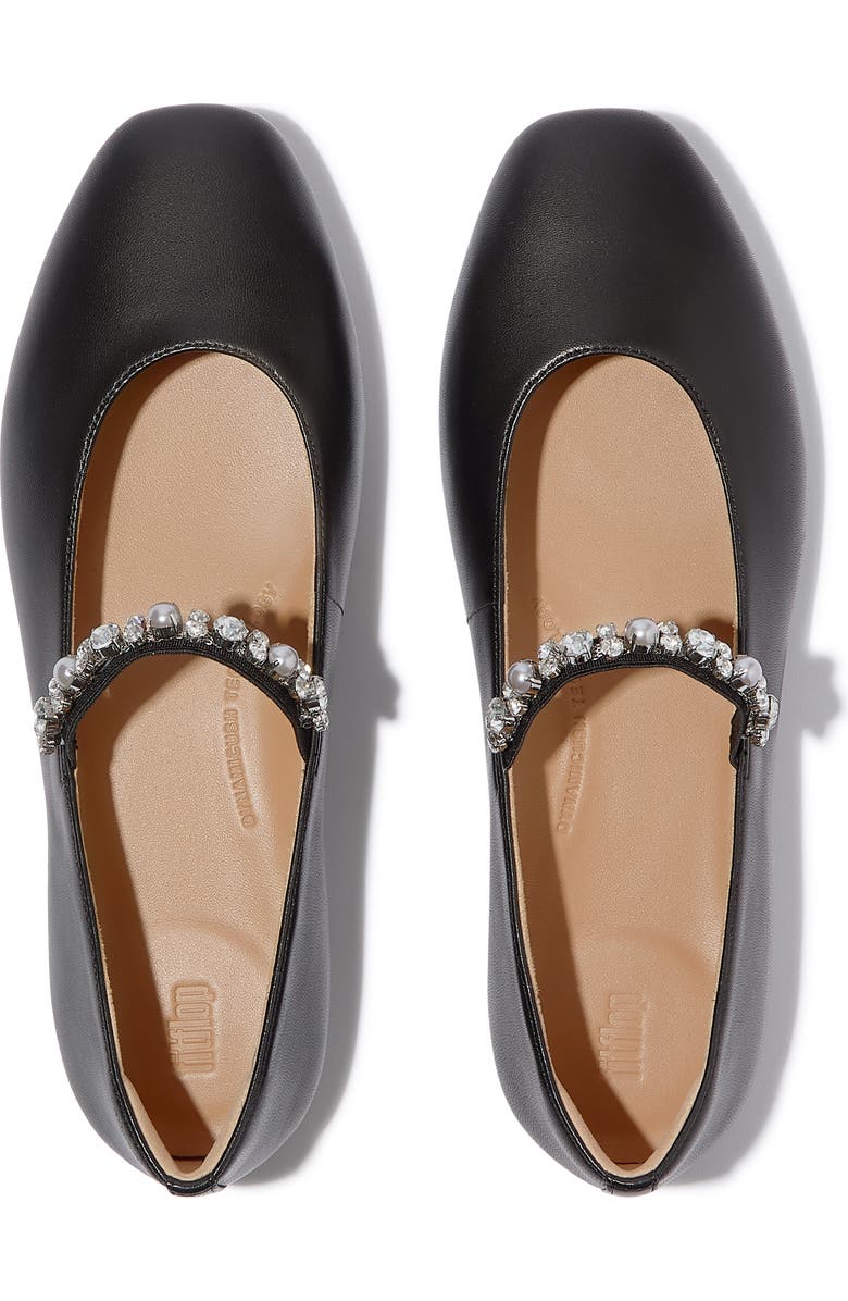 FitFlop Delicato Pearl Crystal Ballet, Alternate, color, Black