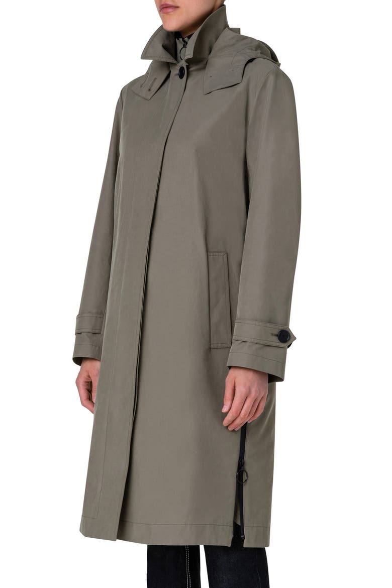Cotton Blend Hooded Coat, Alternate, color, SAGE