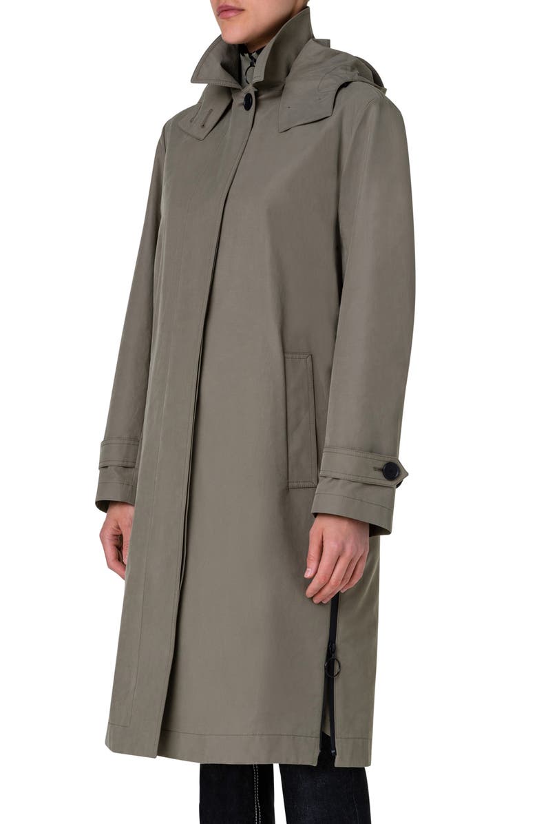 Akris punto Cotton Blend Hooded Coat, Alternate, color, 