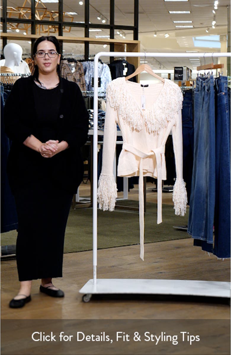 Fringe Tie Waist Chenille Cardigan, sales video thumbnail