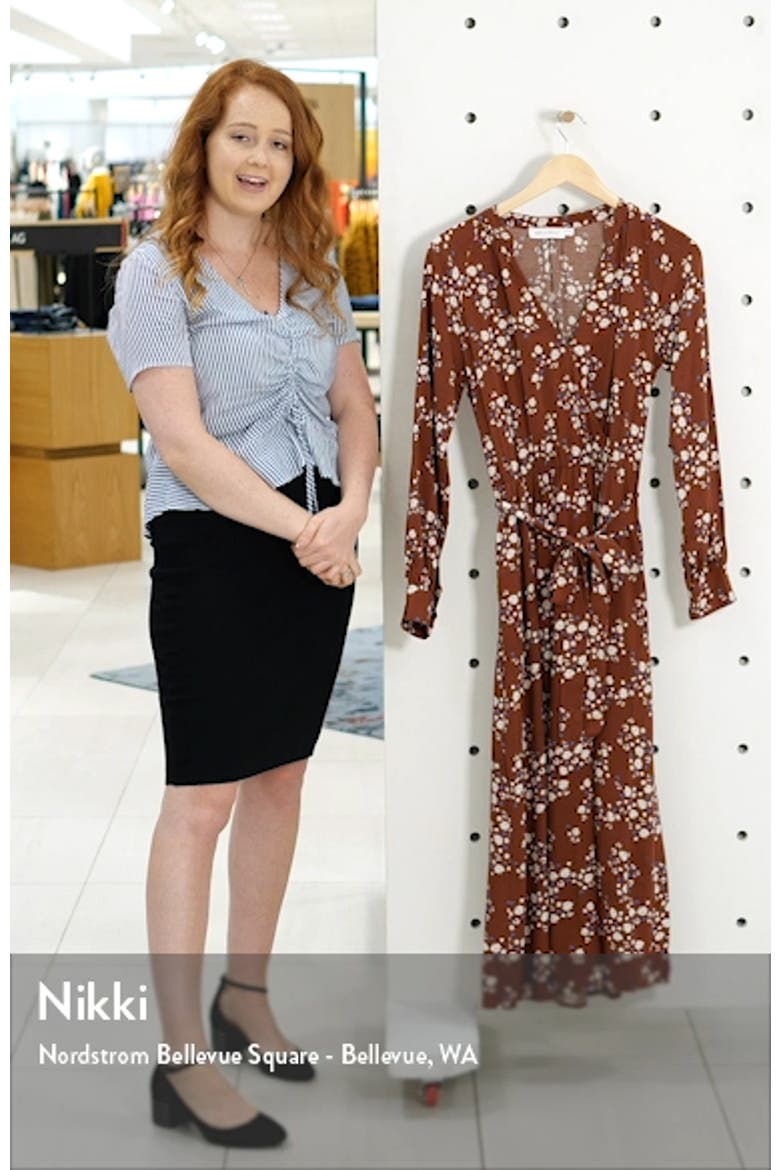 Floral Print Long Sleeve Midi Dress video