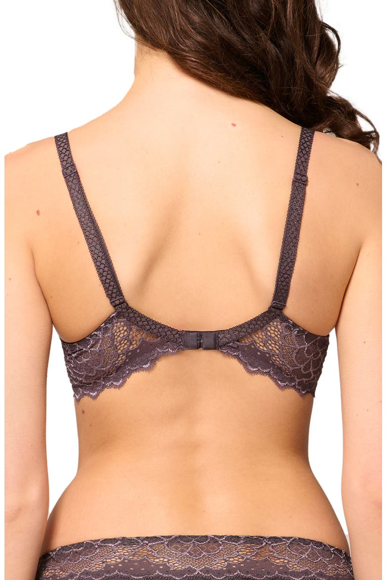 Caresse Underwire Plunge Bra, Alternate, color, GRAPHITE GREY