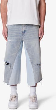 mnml Distressed Panel Denim Shorts