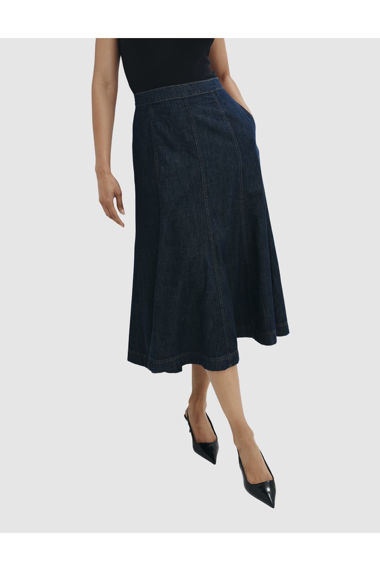 Dana Denim Midi Skirt, Main, color, Indigo