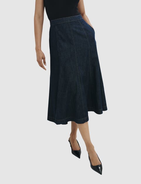 Dana Denim Midi Skirt