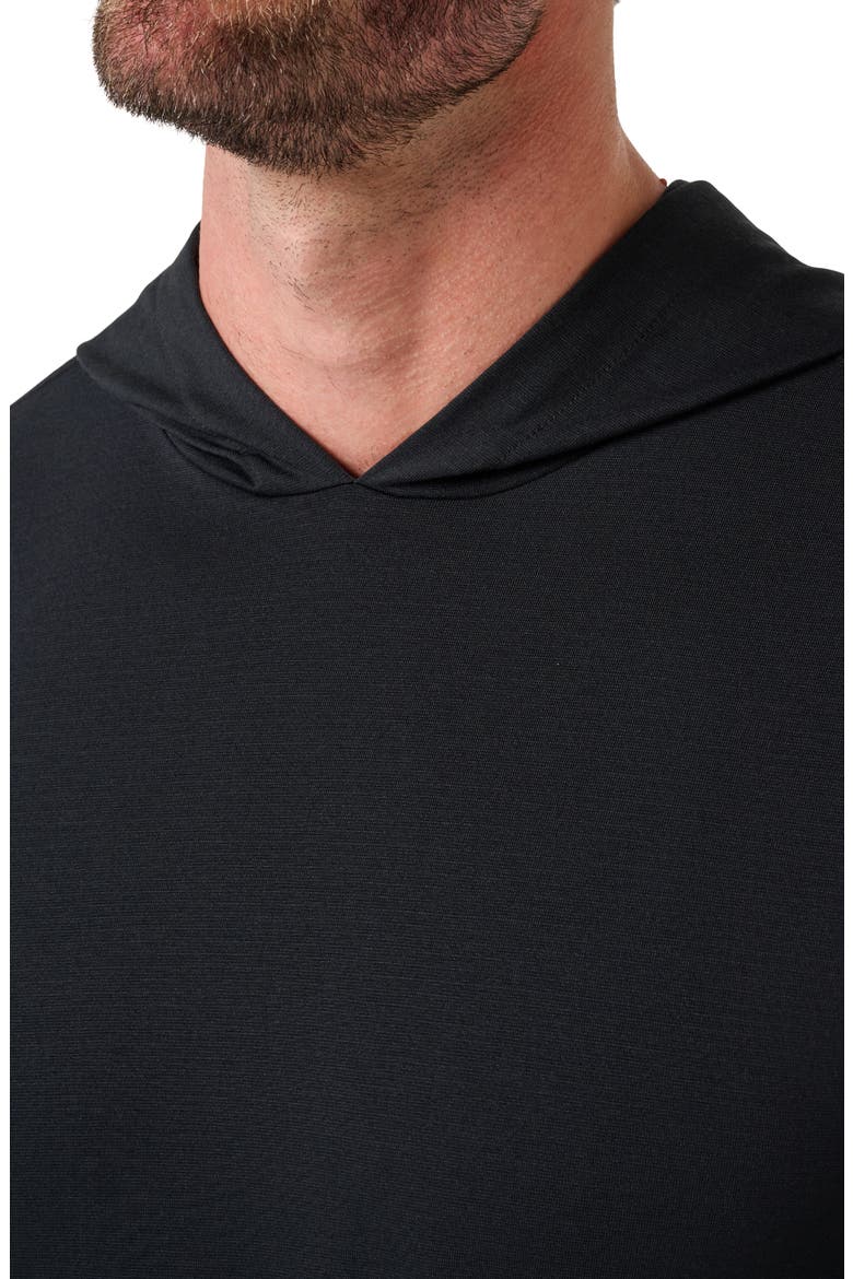 The Heater Series Hooded Long Sleeve Performance Jersey T-Shirt, Alternate, color, BLACK