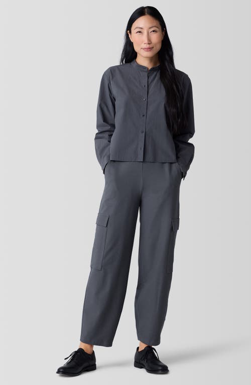 Eileen Fisher Ankle Lantern Cargo Pants In Ebony