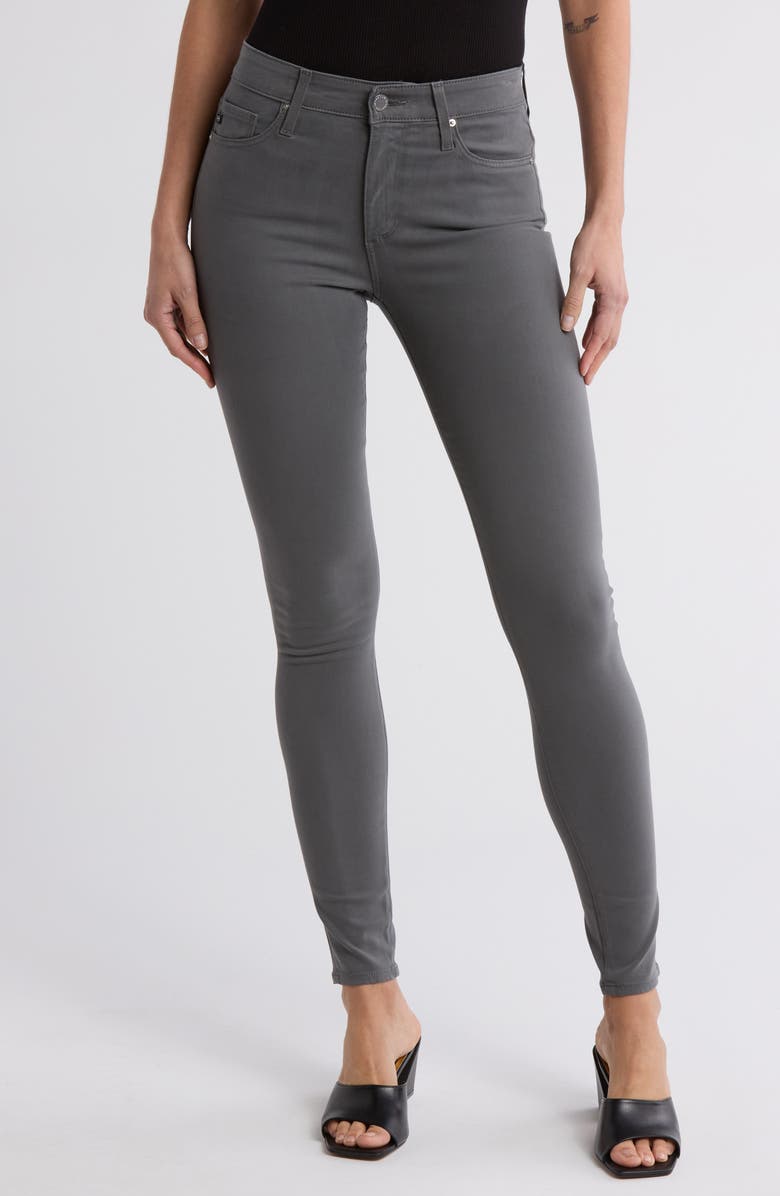 AG Farrah High Waist Coated Skinny Jeans, Main, color, Folkestone Grey