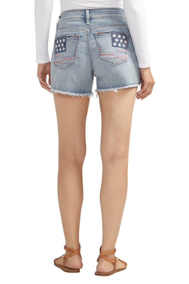 Suki Americana Mid Rise Shorts, Alternate, color, INDIGO