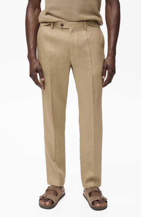 Slim Fit Linen Dress Pants