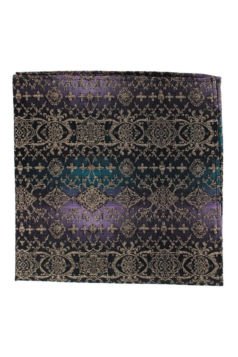 The Spellbound Brocade Novelty Silk 12x12 Pocket Square, Alternate, color, Multiple