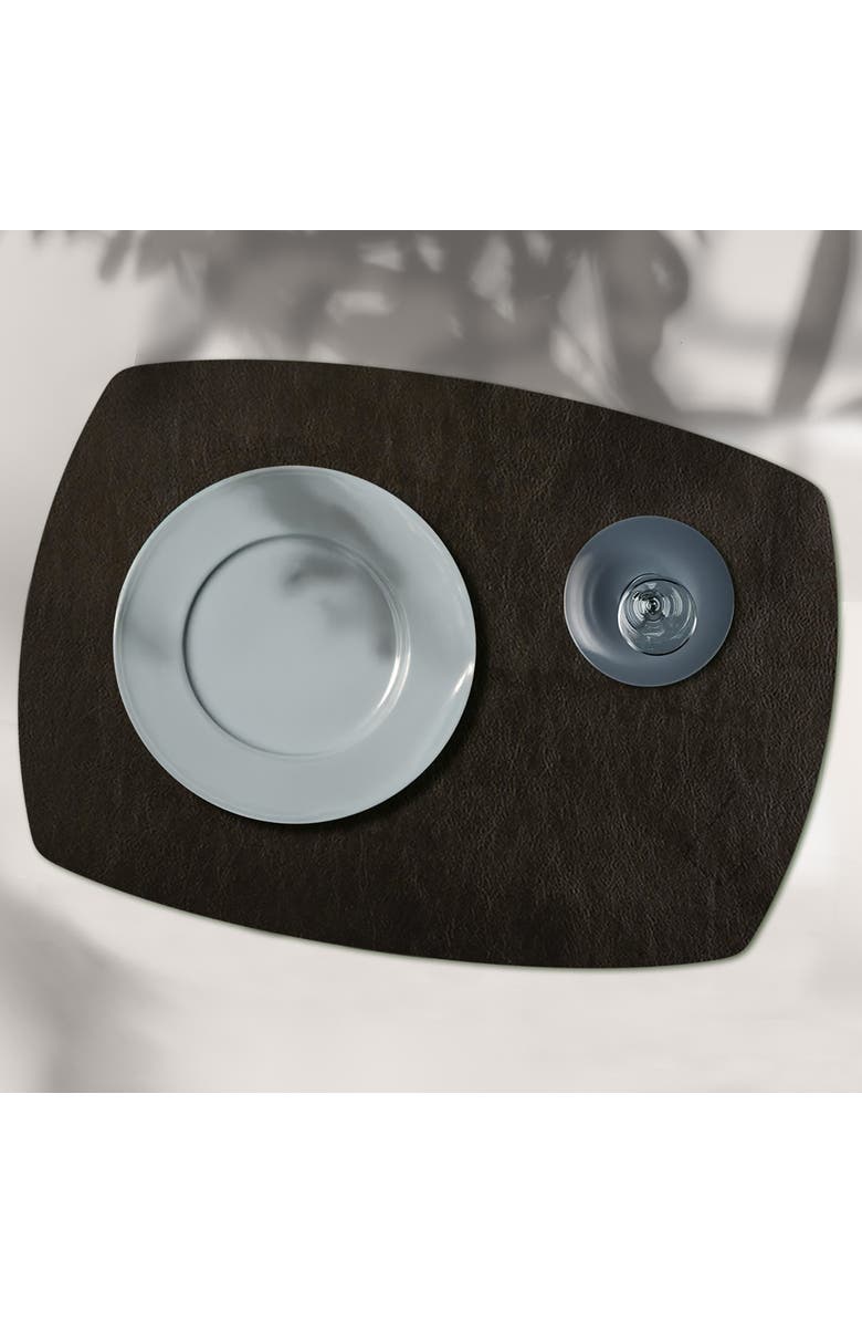 FRIELING Davanti by  Mattola Placemats Set of 6, Rectangle Plus, 14 x 18 Inch Indoor Outdoor Table Placemats, Alternate, color, Black