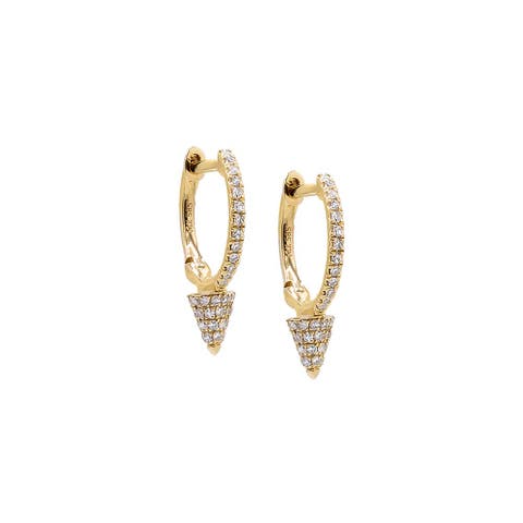 Diamond Spike Huggie Earring 14K
