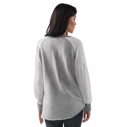 G-iii 4her By Carl Banks Heather Gray Boston Red Sox Gridiron Raglan Pullover Sweatshirt In Gray