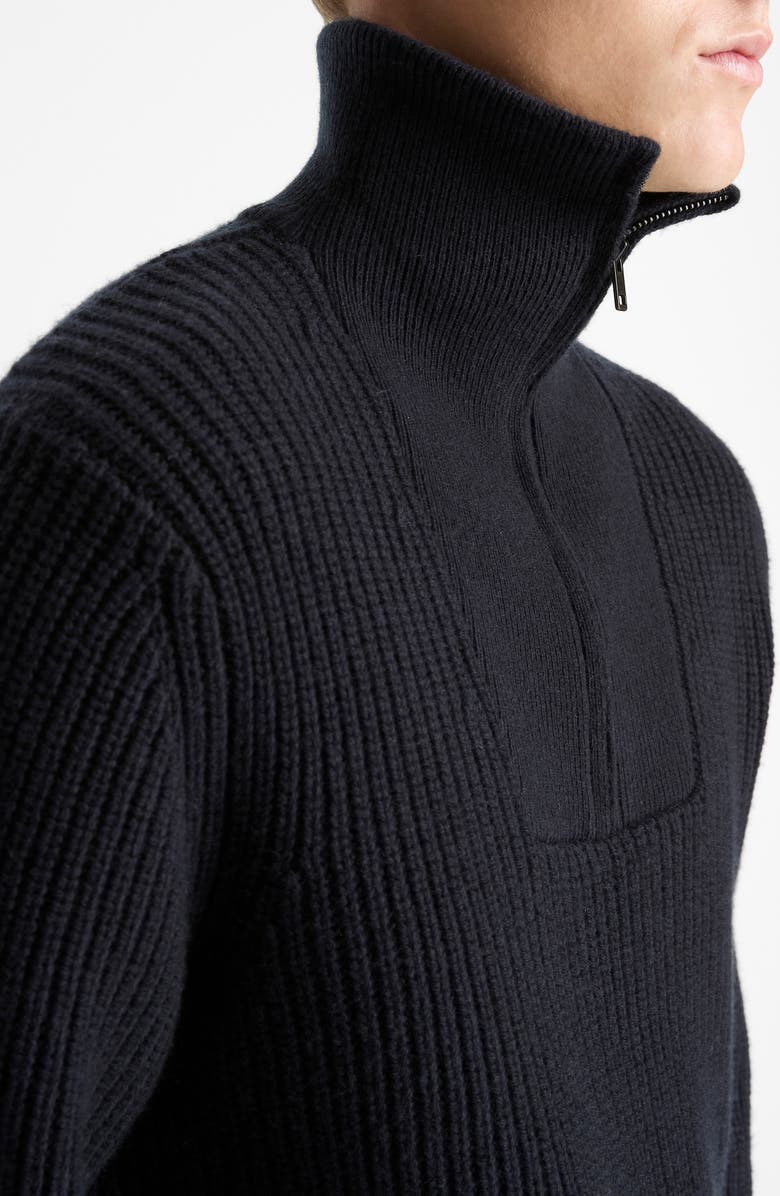 Vince Heirloom Wool & Cashmere Quarter Zip Sweater, Alternate, color, Coastal