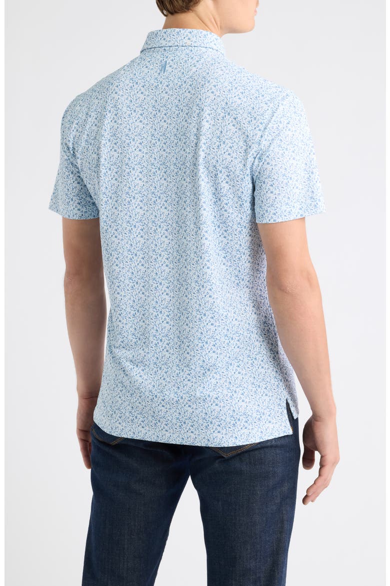 Bloom Neat Floral Performance Polo, Alternate, color, CARBON FIBER