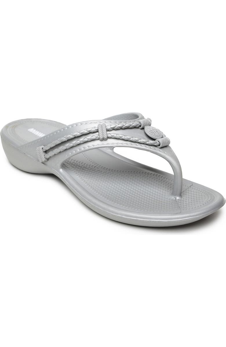 Minnetonka Silverthorne Prism Waterproof Flip Flop, Main, color, Grey