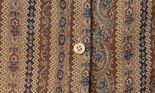 Paige Jasmeet Mixed Print Silk Button-up Shirt In Brown