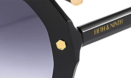 Fifth & Ninth Haven 52mm Polarized Geometric Sunglasses In Black/black