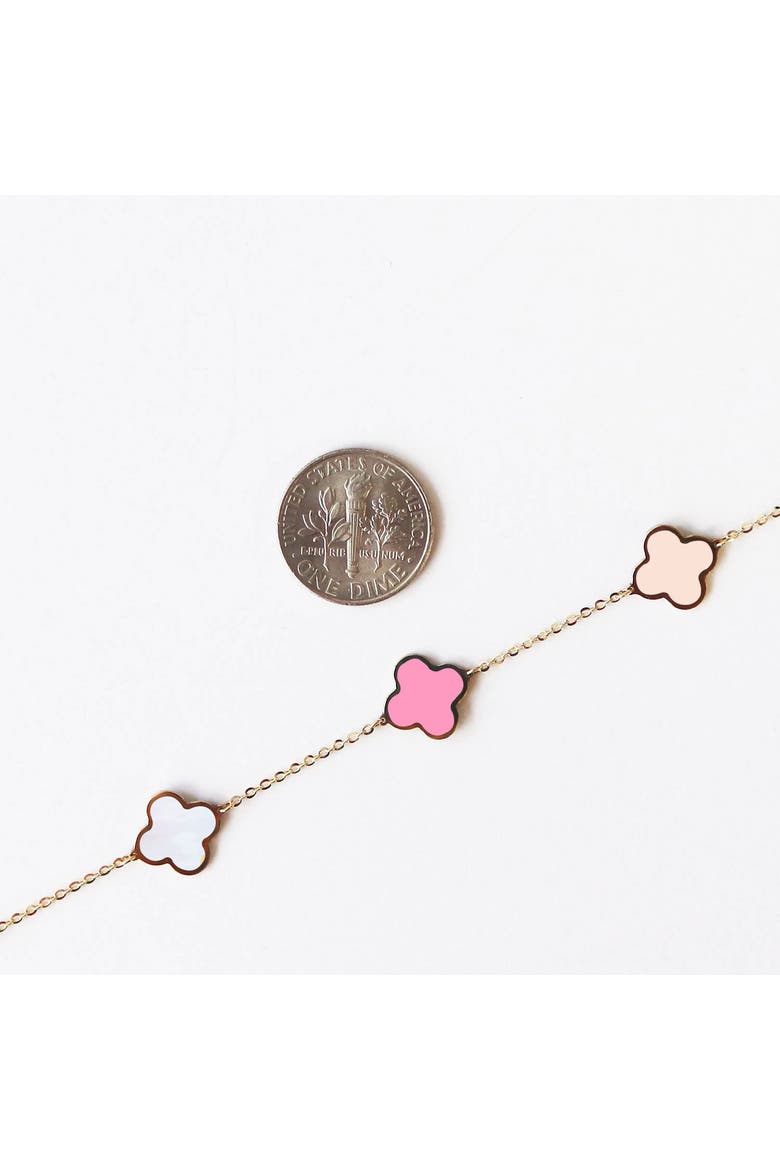 Small Pink Mixed Clover Bracelet, Alternate, color, Pink Mixed