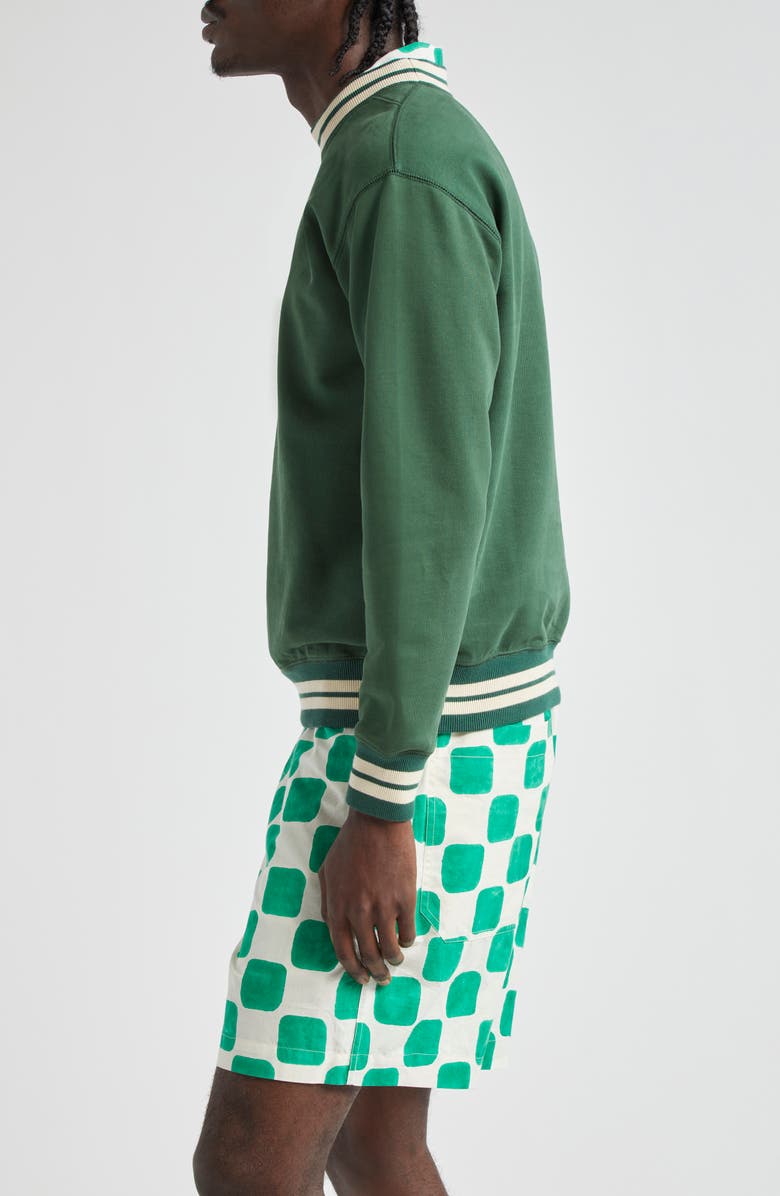 Drake's Stripe Trim Cotton Sweatshirt, Alternate, color, 