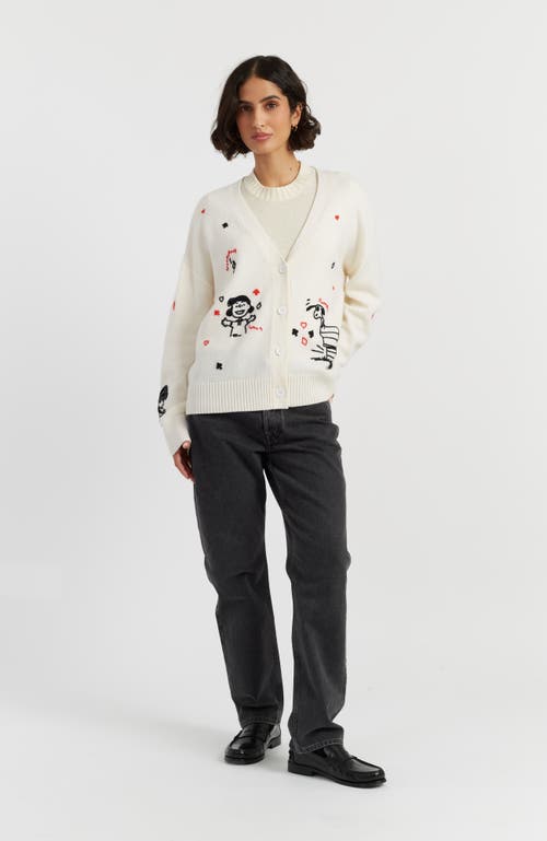 Chinti & Parker Wool Cashmere Peanuts Poker Cardigan In Multi