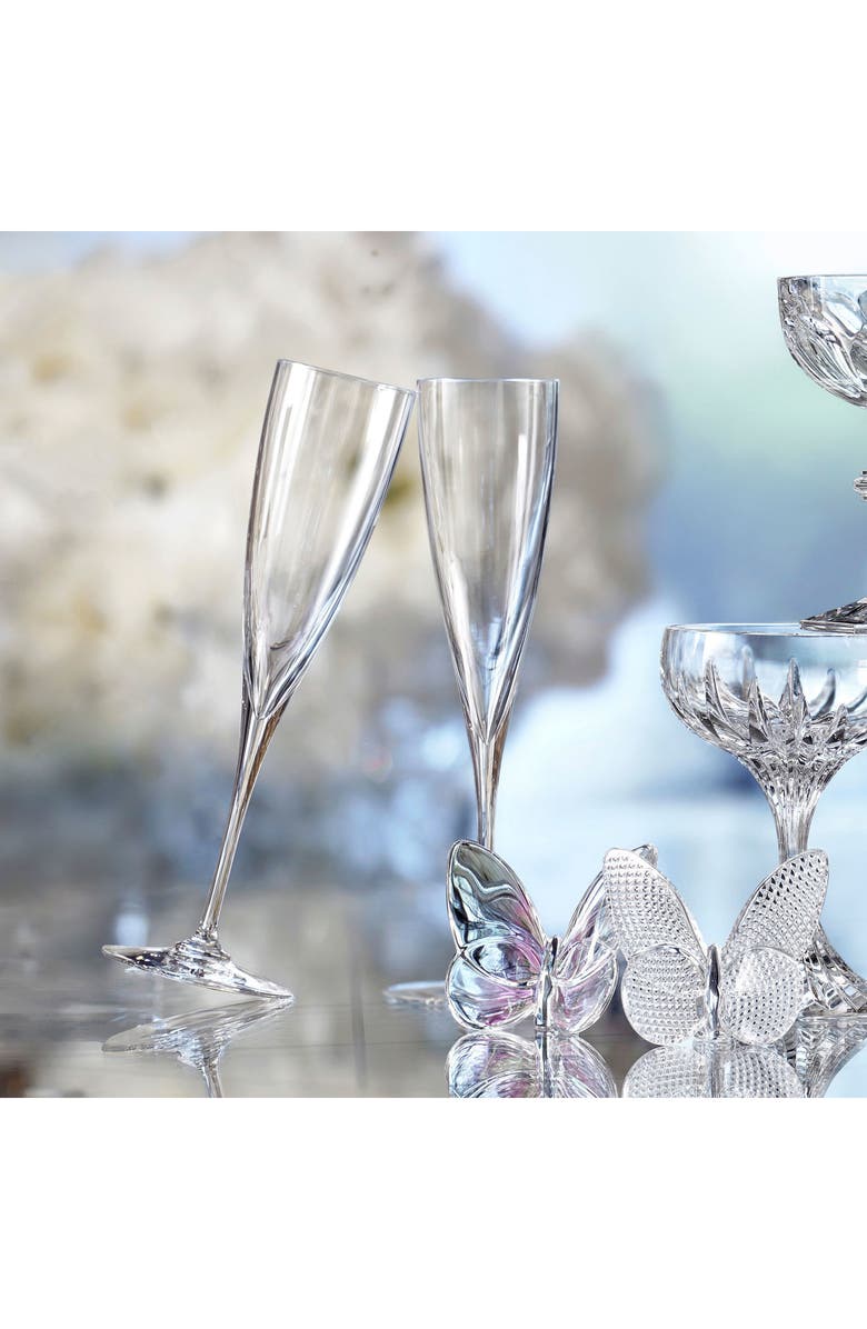 Baccarat Dom Pérignon Set of 2 Lead Crystal Champagne Flutes, Alternate, color,