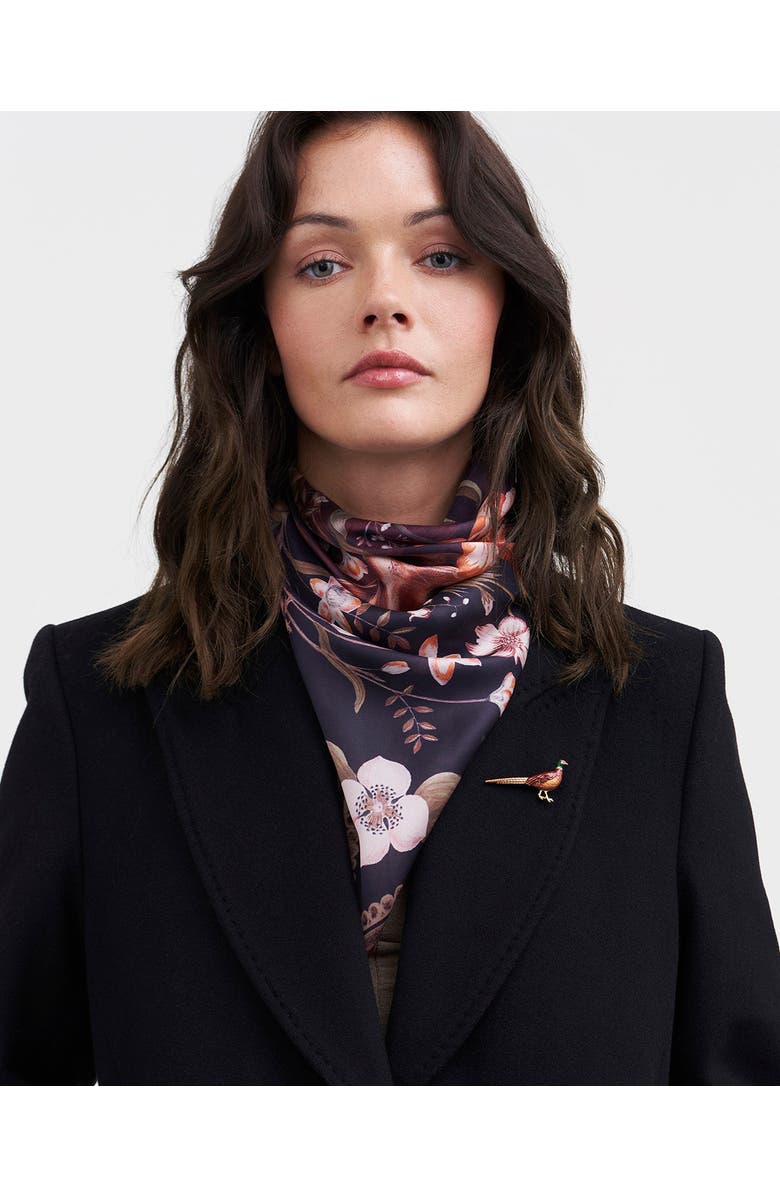 Fable England Pheasant Enamel Brooch, Alternate, color, Gold