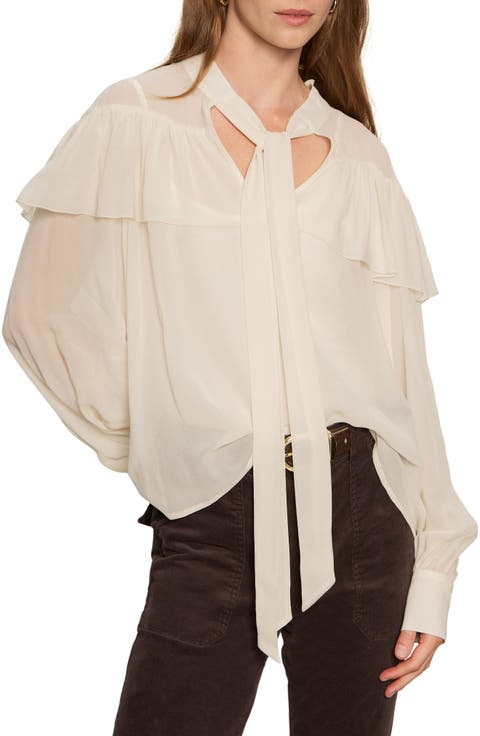 Fade Into You Ruffle Georgette Top (Regular & Petite)