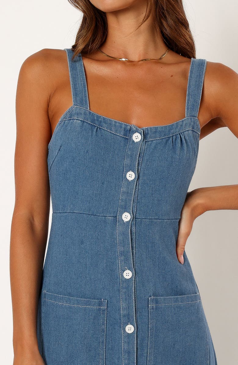Petal & Pup Bettie Denim Midi Dress, Alternate, color, Mid Blue Denim