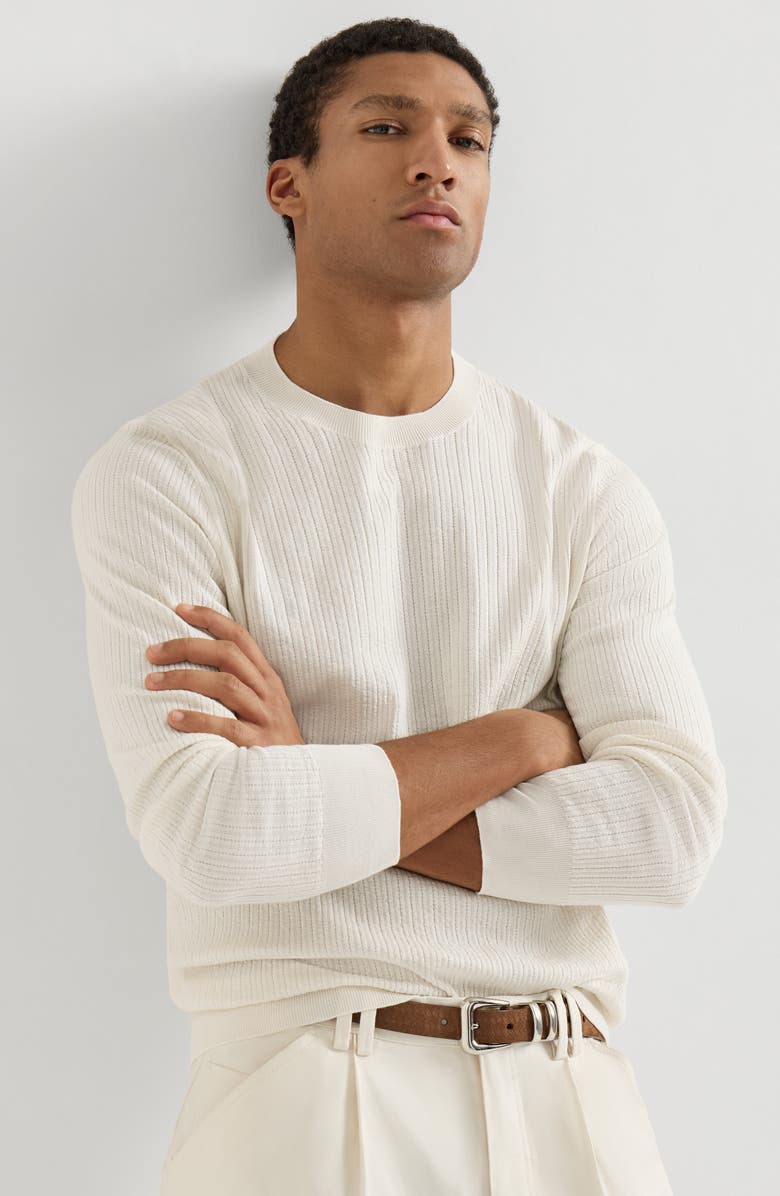 Brunello Cucinelli Cotton lightweight sweater, Alternate, color, White