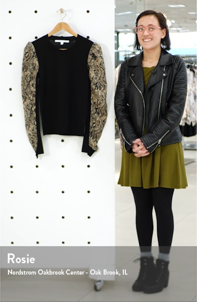 Adler Python Print Mixed Media Sweater, sales video thumbnail