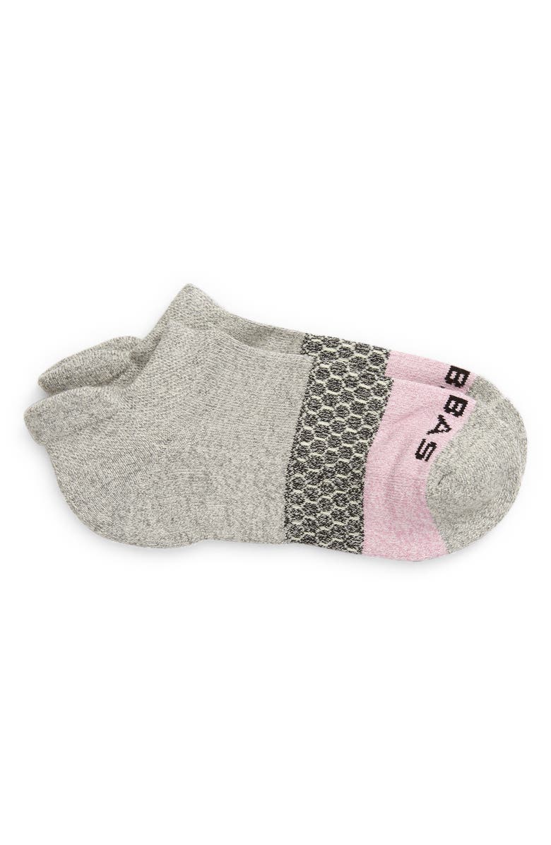 Bombas Tri Block Marl Ankle Socks, Main, color, Grey/ Lavender