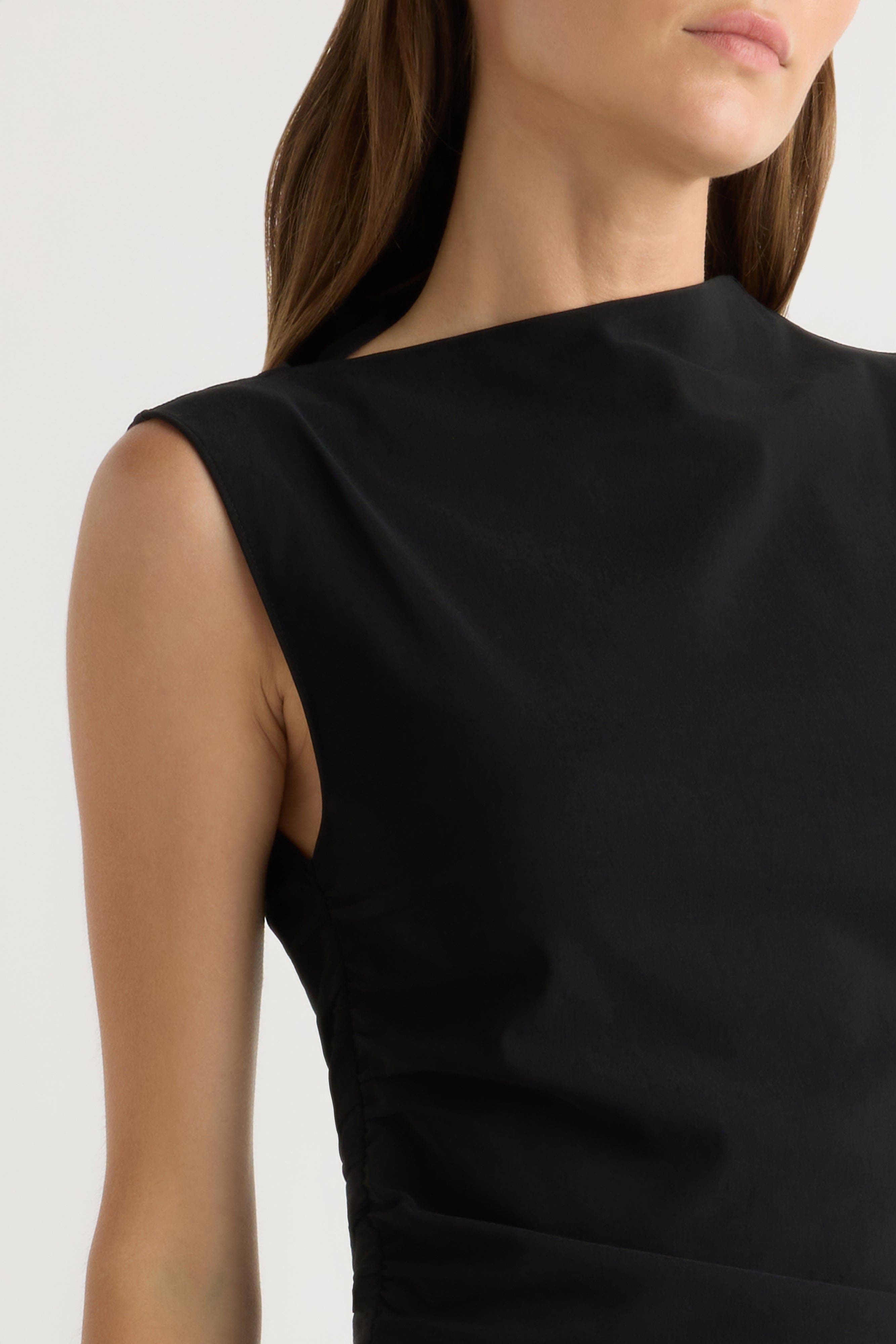 modern citizen manon dress Modern Citizen Women's Manon Asymmetric-Neck Ruched Dress - Black