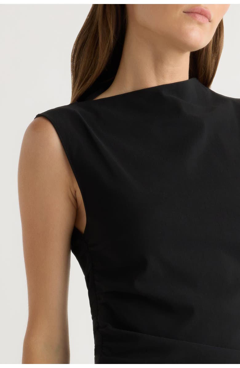 Modern Citizen Manon Asymmetric-Neck Ruched Dress, Alternate, color, Black