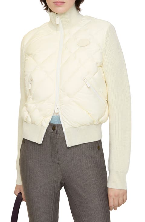 Kelsey Quilted Nylon 
Knit Down Jacket