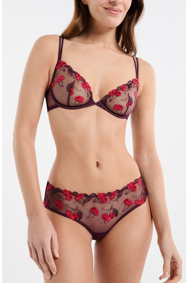 It's Cherry Underwire Bra, Alternate, color, PLUM