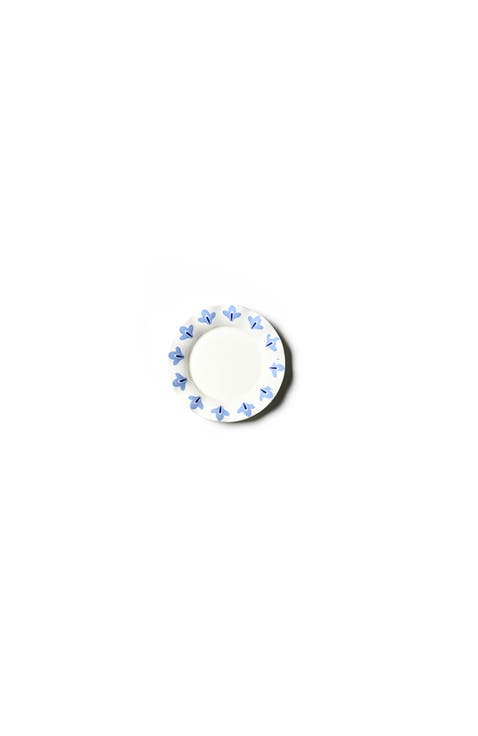 French Blue Sprout Trim Ruffle Dessert Plate