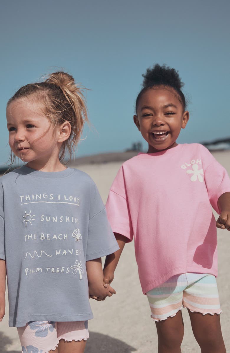NEXT Kids' Cotton T-Shirts & Shorts Assorted 4-Pack, Alternate, color, Pink