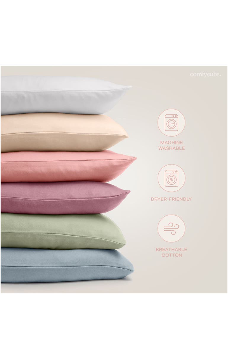 Comfy Cubs Toddler Pillows with Soft Cotton Pillow Case, Alternate, color, White