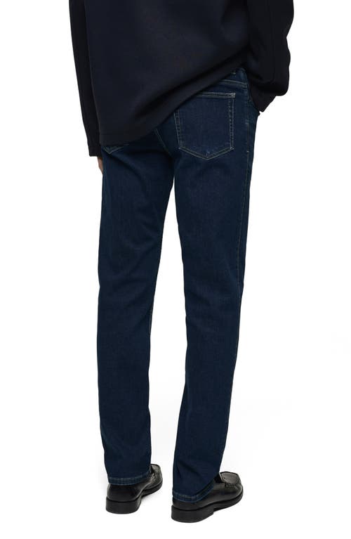 Mango Patrick Slim Fit Ultra Soft Touch Stretch Denim Jeans In Dark Blue