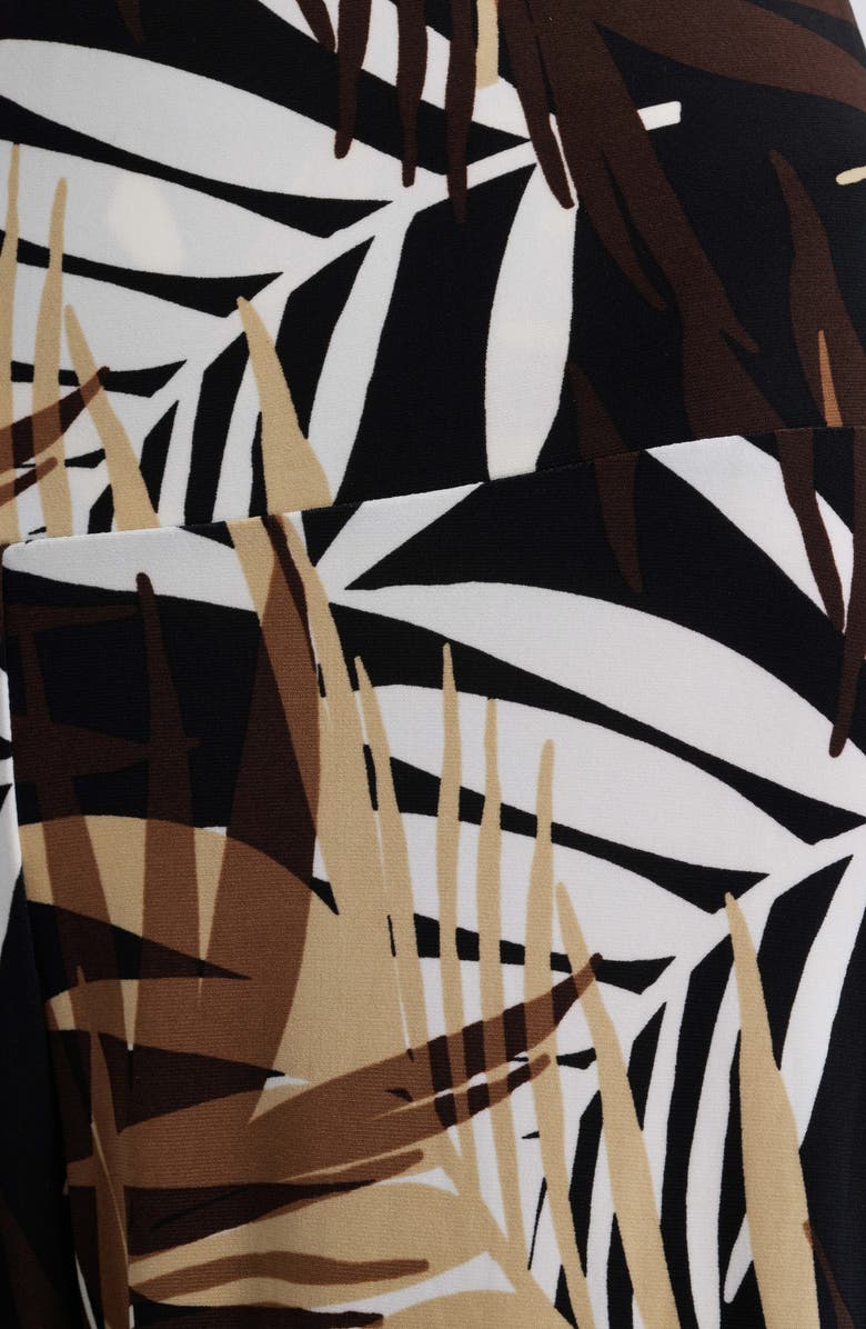 Anne Klein High Waist Print Pull-On Wide Leg Pants, Alternate, color, Anne Black Multi