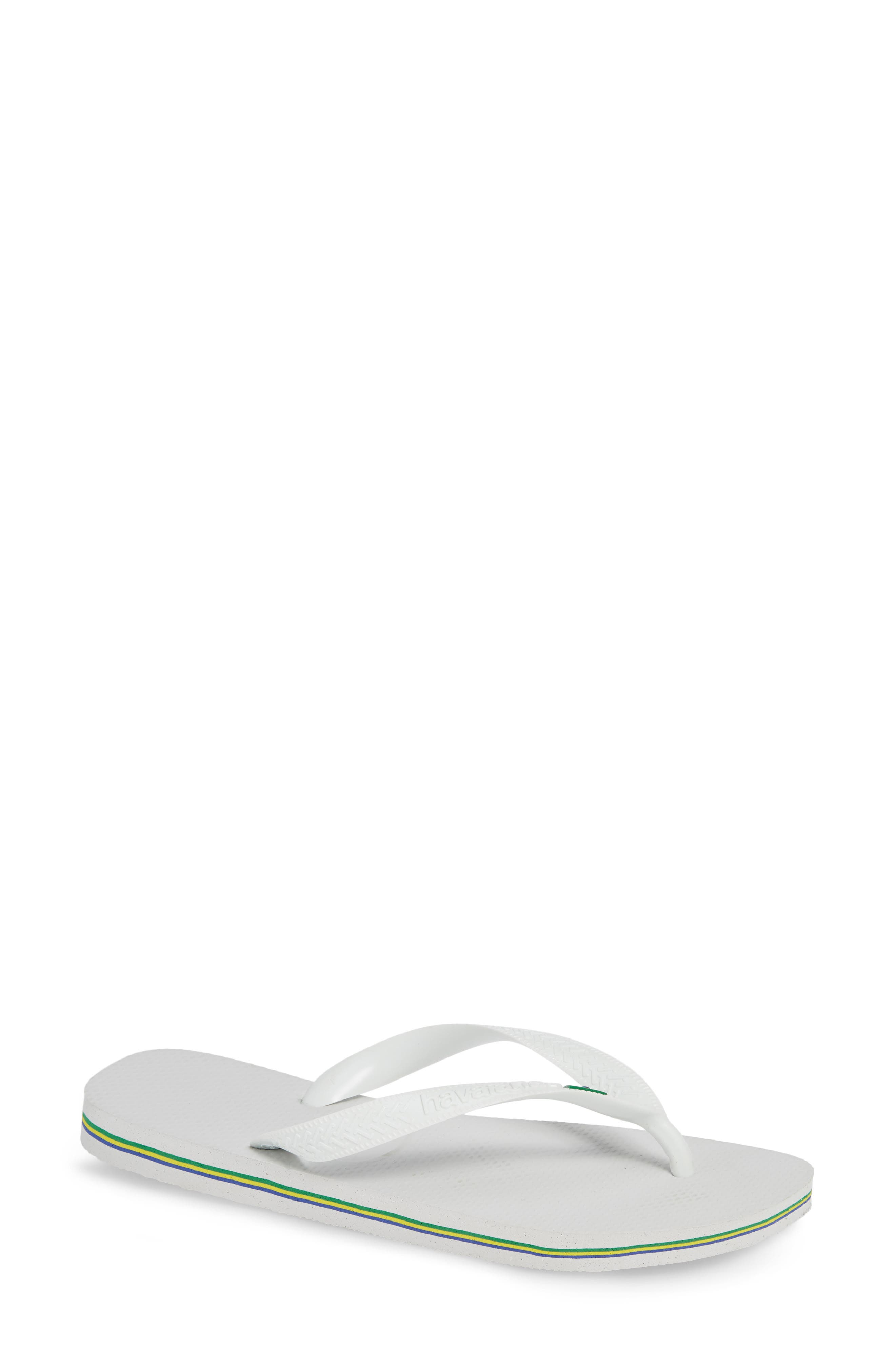 Havaianas Brazil Stripe Flip-Flop, Main, color, White