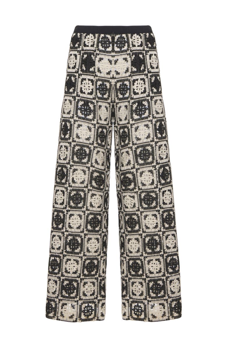 La DoubleJ Palazzo Pants, Alternate, color, Mini Tiles Macrame
 Black