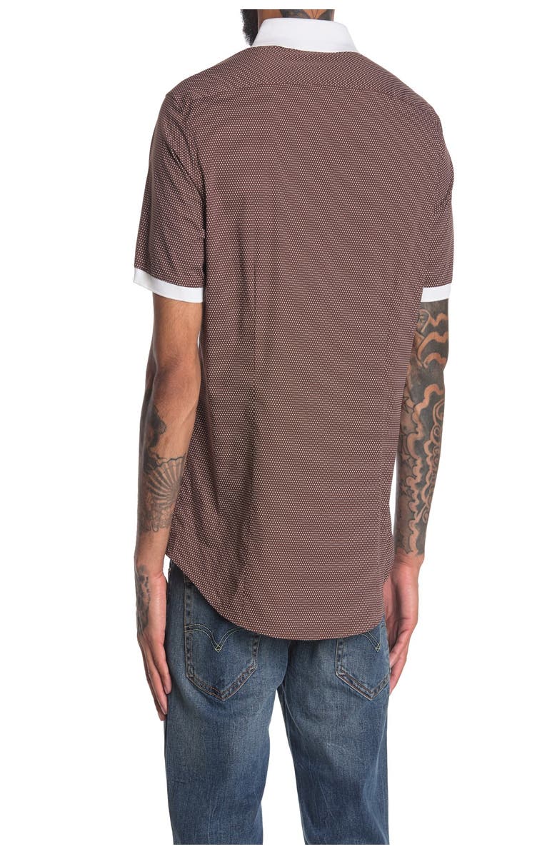 Michael Kors Pin Dot Contrast Trim Slim Fit Shirt, Alternate, color,