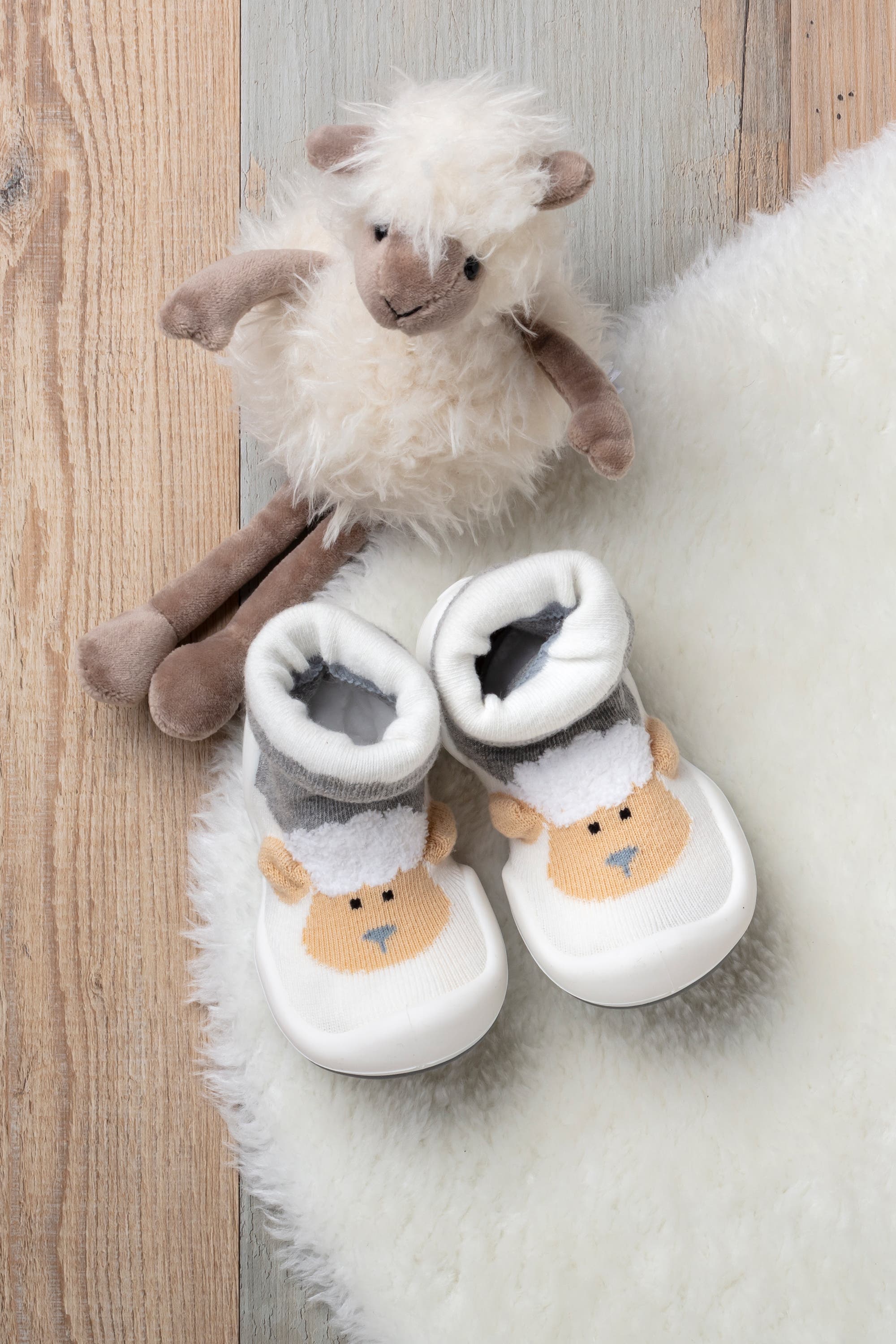 Komuello Toddler Sock Shoes - Little Lamb, Alternate, color, Grey