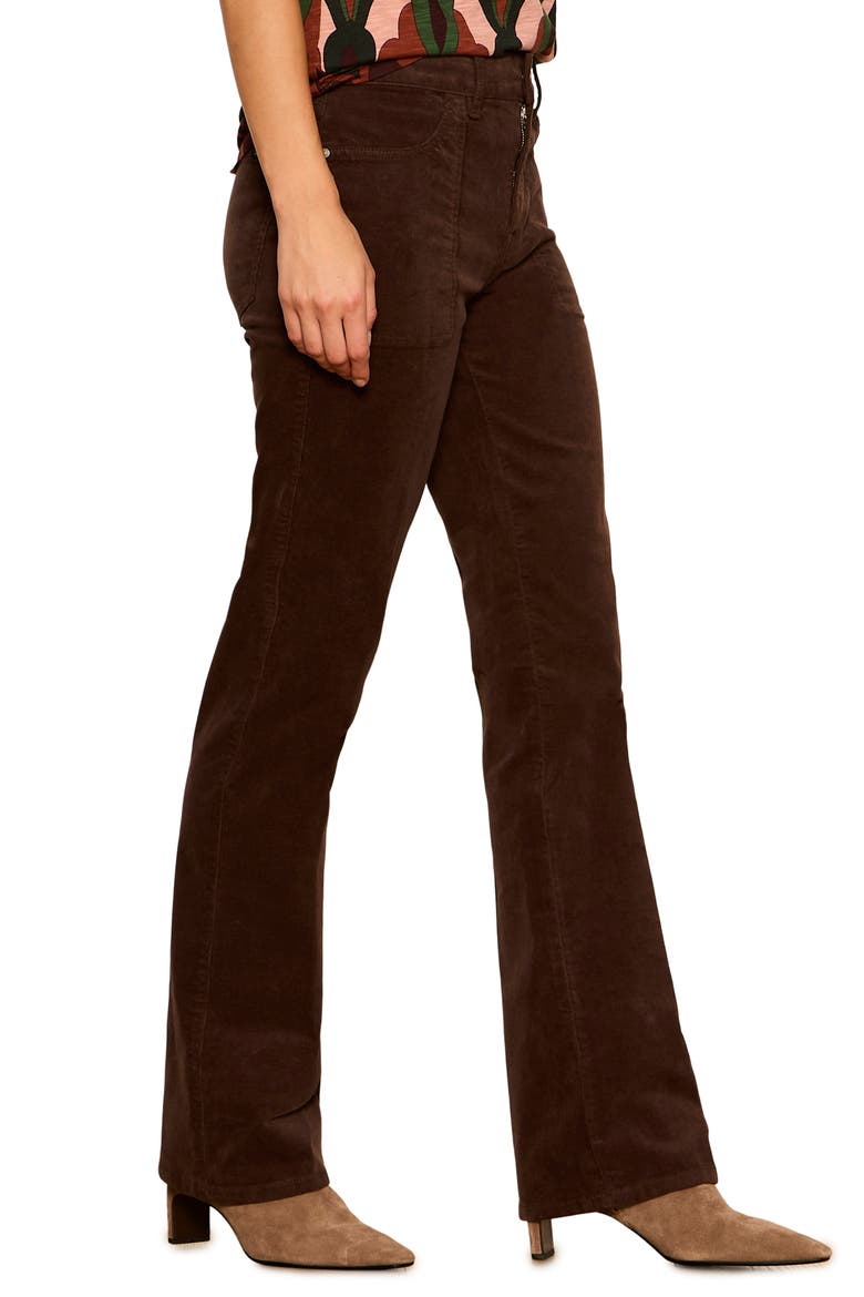 Play Date High Waist Stretch Cotton Corduroy Bootcut Pants, Alternate, color, ESPRESSO BROWN MARTINI