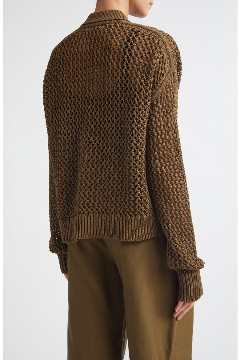 Cotton Mesh Cardigan, Alternate, color, KAKI
